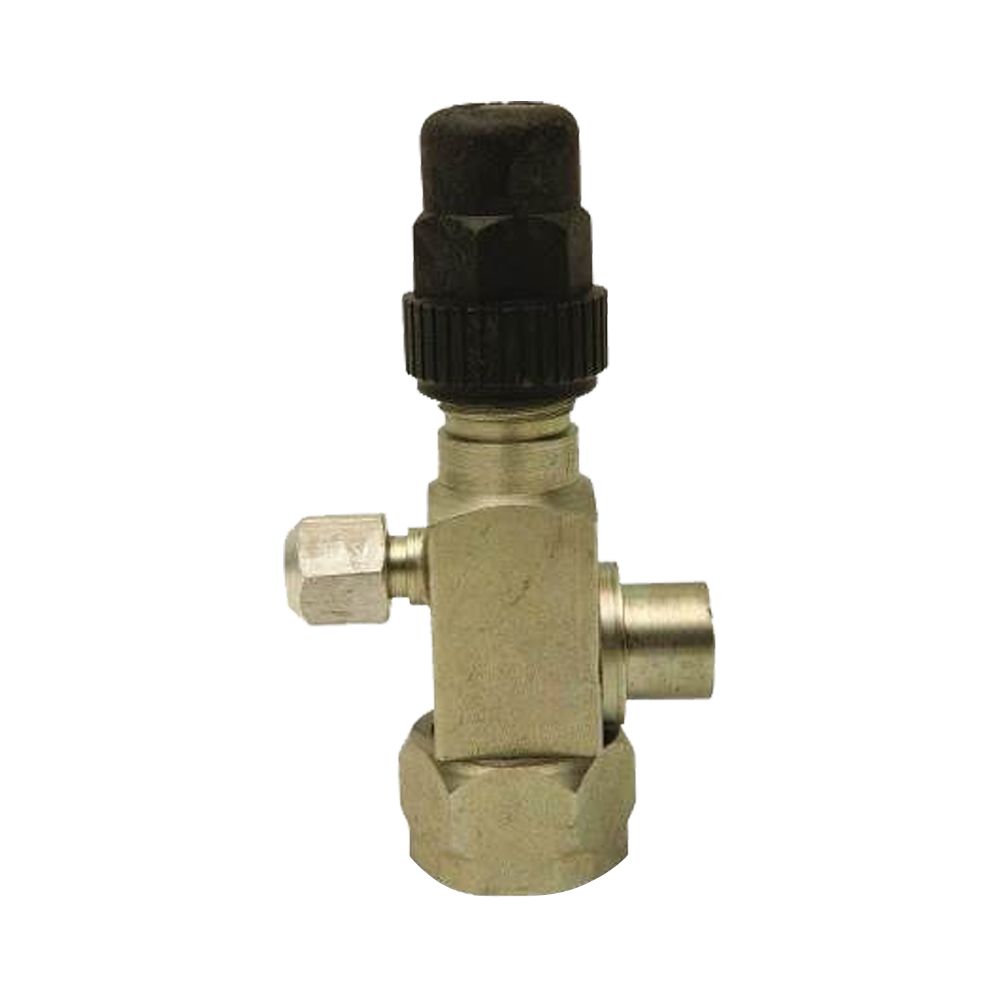 Vert. Rotolock valve, steel, top port 1 1/8"OD 1 1/4"-12